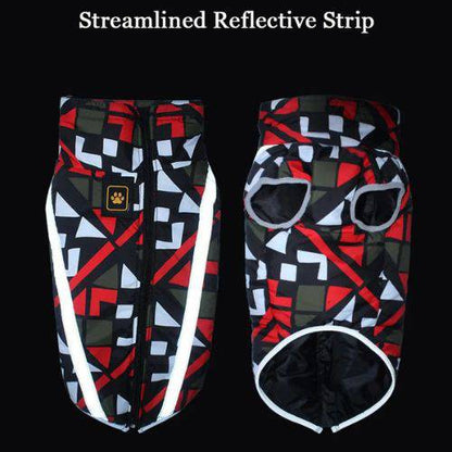 Red-Green Large Breed Coat Waterproof Reflective Warm Winter Jacket for Big Dogs - TrendyPet's Zone