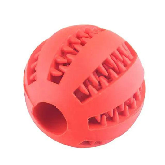 Red Interactive Dog Ball Toys Dispenser Teaser Rubber Chew Toys for Small Big Pet Dogs Cats Tooth Mouth Cleaning Accessories Product - TrendyPet's Zone