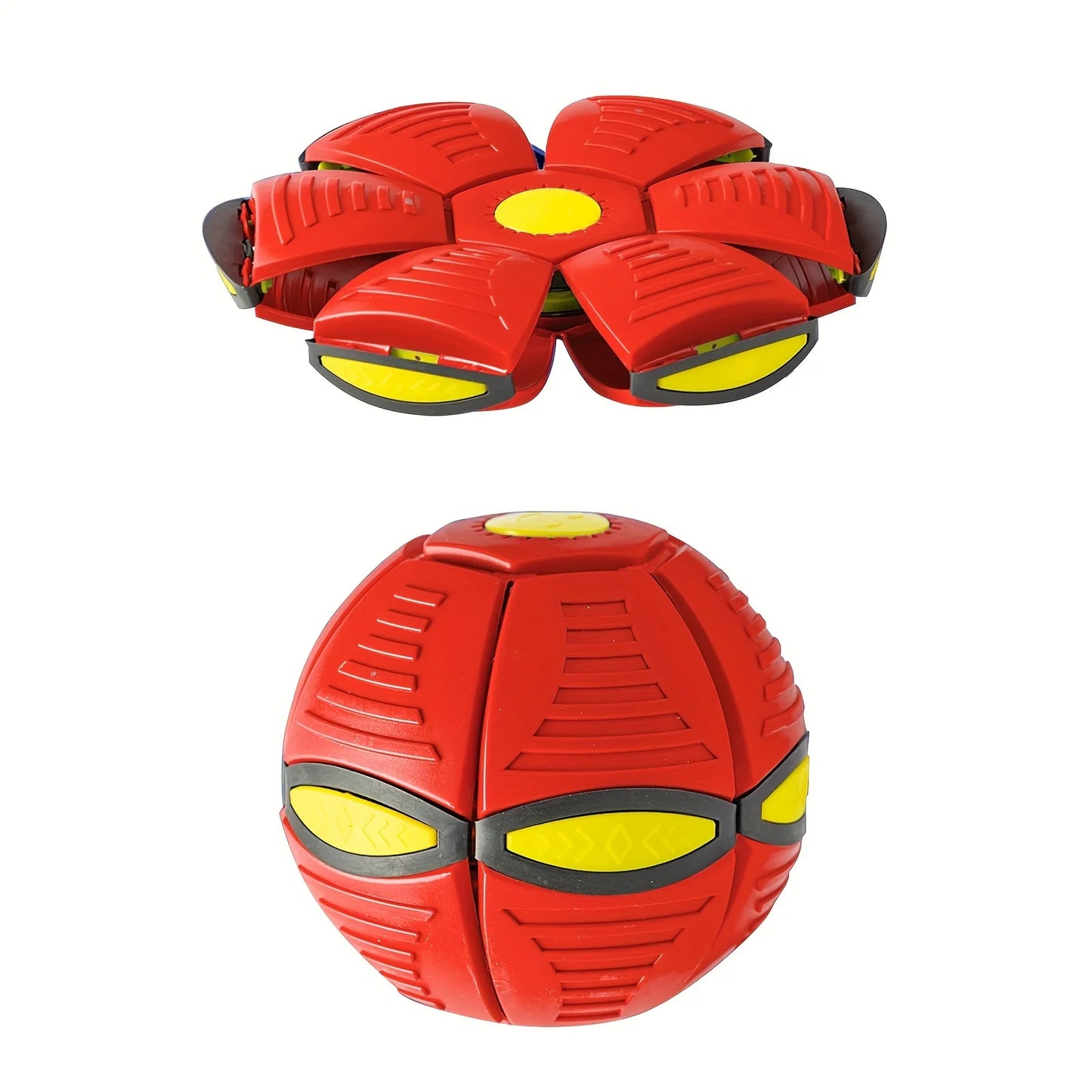 Red interactive flying saucer ball dog toy from TrendyPet's Zone, designed for outdoor play and engaging training sessions.
