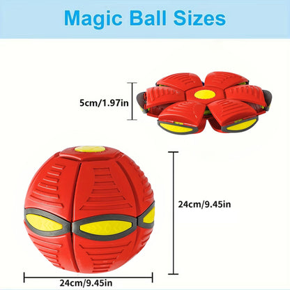 Red interactive flying saucer ball dog toy from TrendyPet's Zone, designed for engaging outdoor play and training.