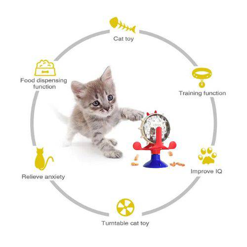 Red Interactive Treat Leaking Toy For Cat Dog Feeder Dispenser Puppy Rotating Wheel Improve IQ Kitten Accessories - TrendyPet's Zone