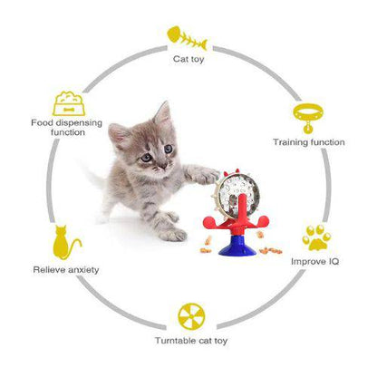 Red Interactive Treat Leaking Toy For Cat Dog Feeder Dispenser Puppy Rotating Wheel Improve IQ Kitten Accessories - TrendyPet's Zone