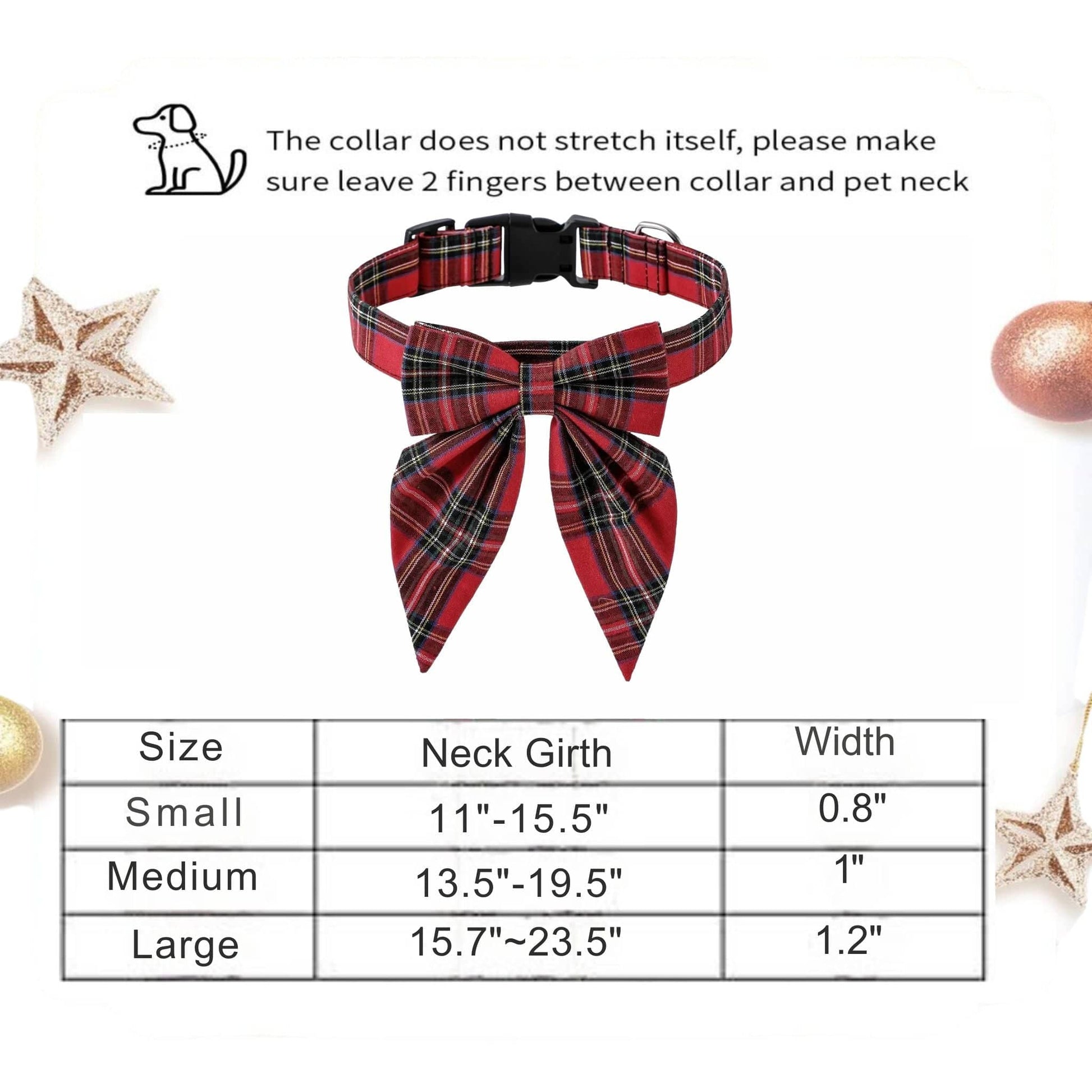Red Lattice Christmas Pet Collar Festive Holiday Bow Design - TrendyPet's Zone