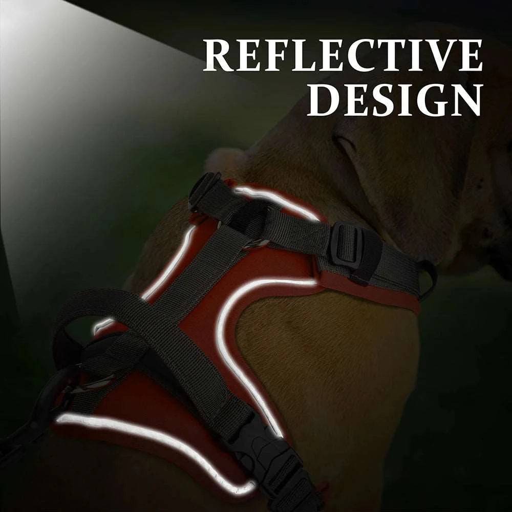 Red No Pull Dog Harness Reflective Vest With Control Handle For Small Medium Large Dogs Walking Training Harnesses - TrendyPet's Zone