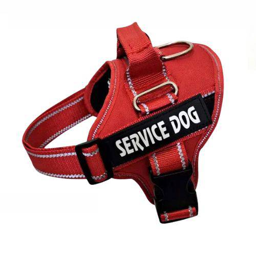 Red Nylon Reflective Dog Harness Personalized Breathable With ID Patch - TrendyPet's Zone