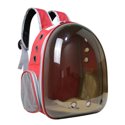 Red Pet Carrier Backpack Transparent Capsule Bubble Backpack  TrendyPet's Zone