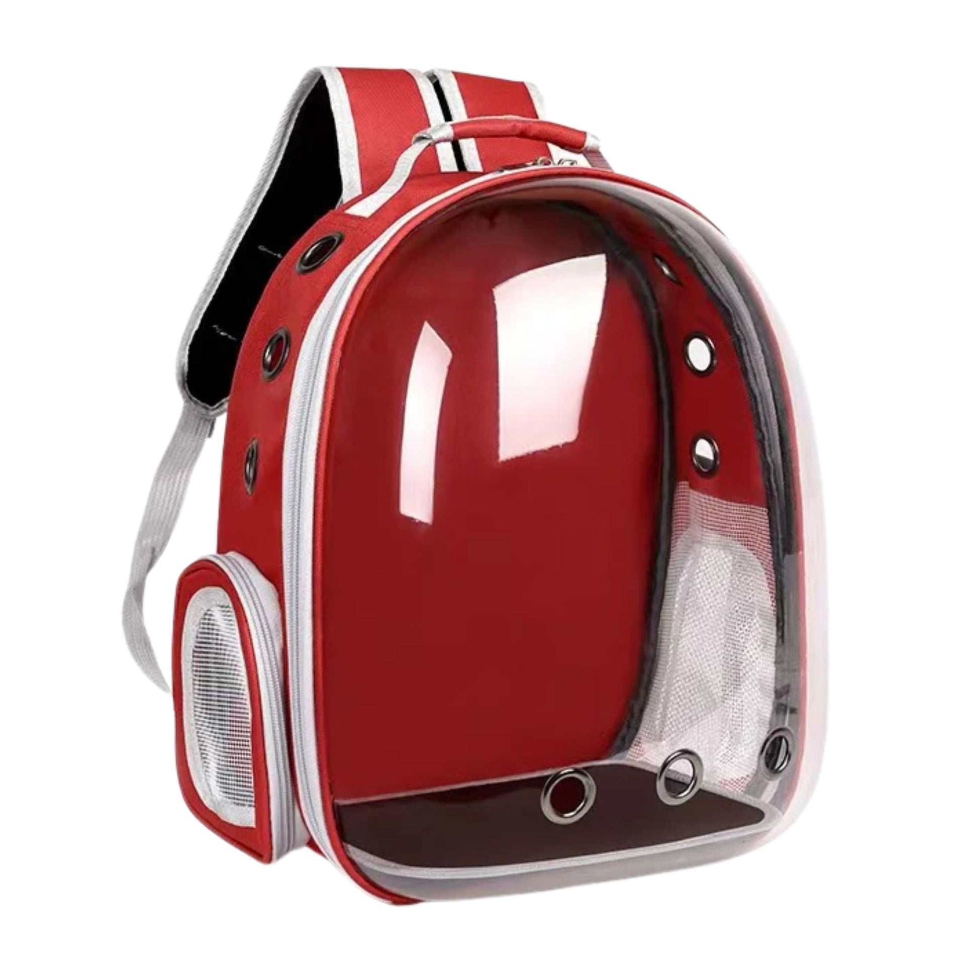 Red Pet Carrier Backpack Transparent Capsule Bubble Backpack TrendyPet's Zone