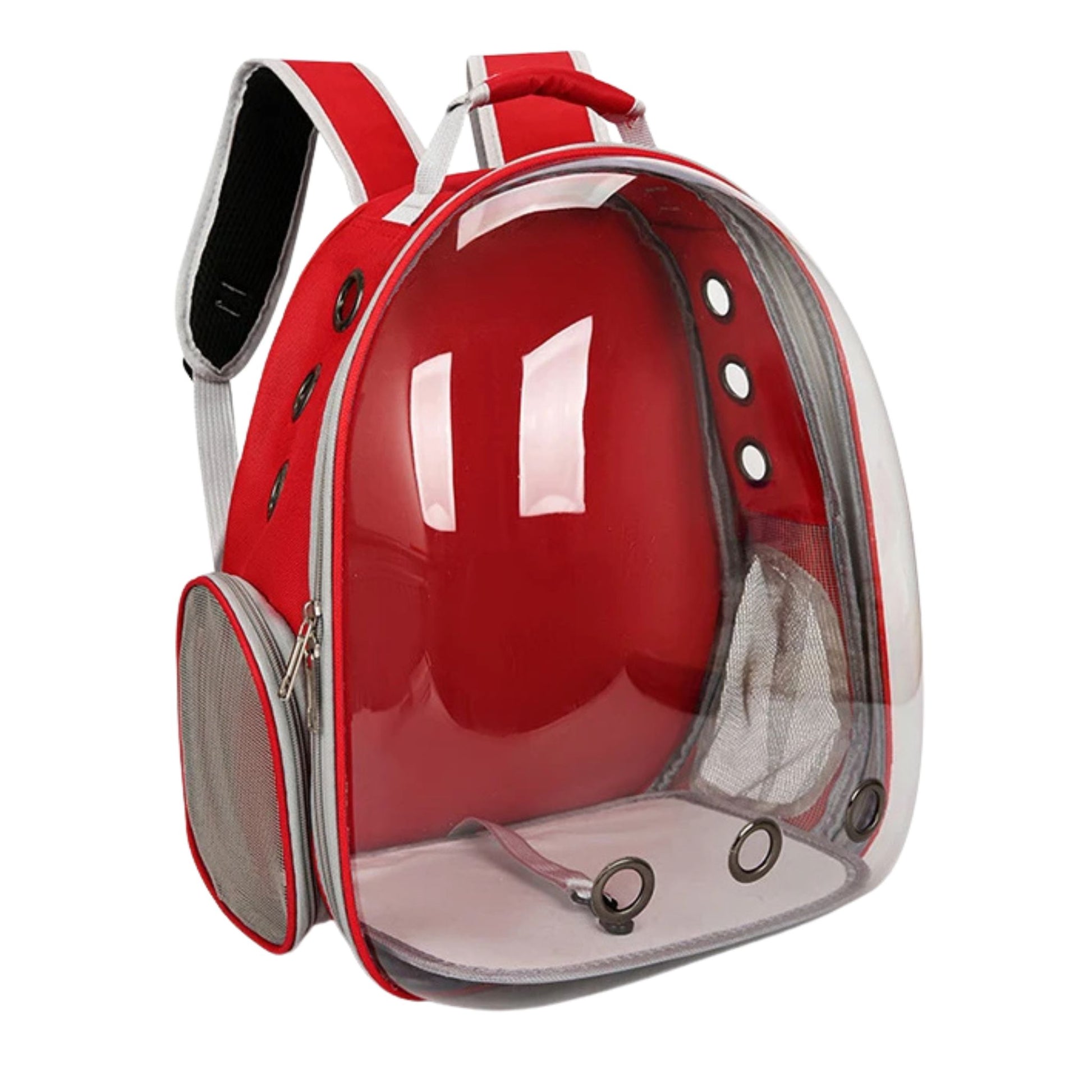 Red Pet Carrier Backpack Transparent Capsule Bubble Backpack TrendyPet's Zone