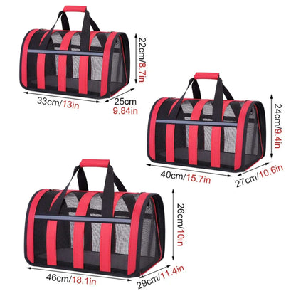 Red Pet Carrying Bag Large Capacity Portable Breathable Shoulder Bag For Outdoor Use Suitable For All Seasons - TrendyPet's Zone