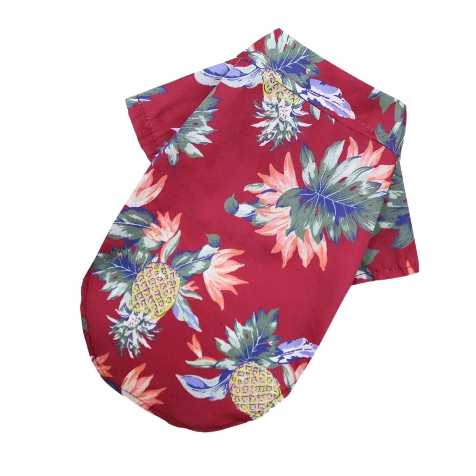 Red Pet Hawaiian Beach Style T-Shirts Thin Breathable Summer Clothes for Small Dog Puppy Pet Cat Kitten Vest - TrendyPet's Zone