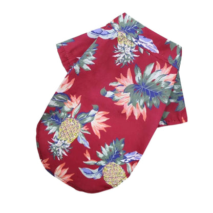 Red Pet Hawaiian Beach Style T-Shirts Thin Breathable Summer Clothes for Small Dog Puppy Pet Cat Kitten Vest - TrendyPet's Zone