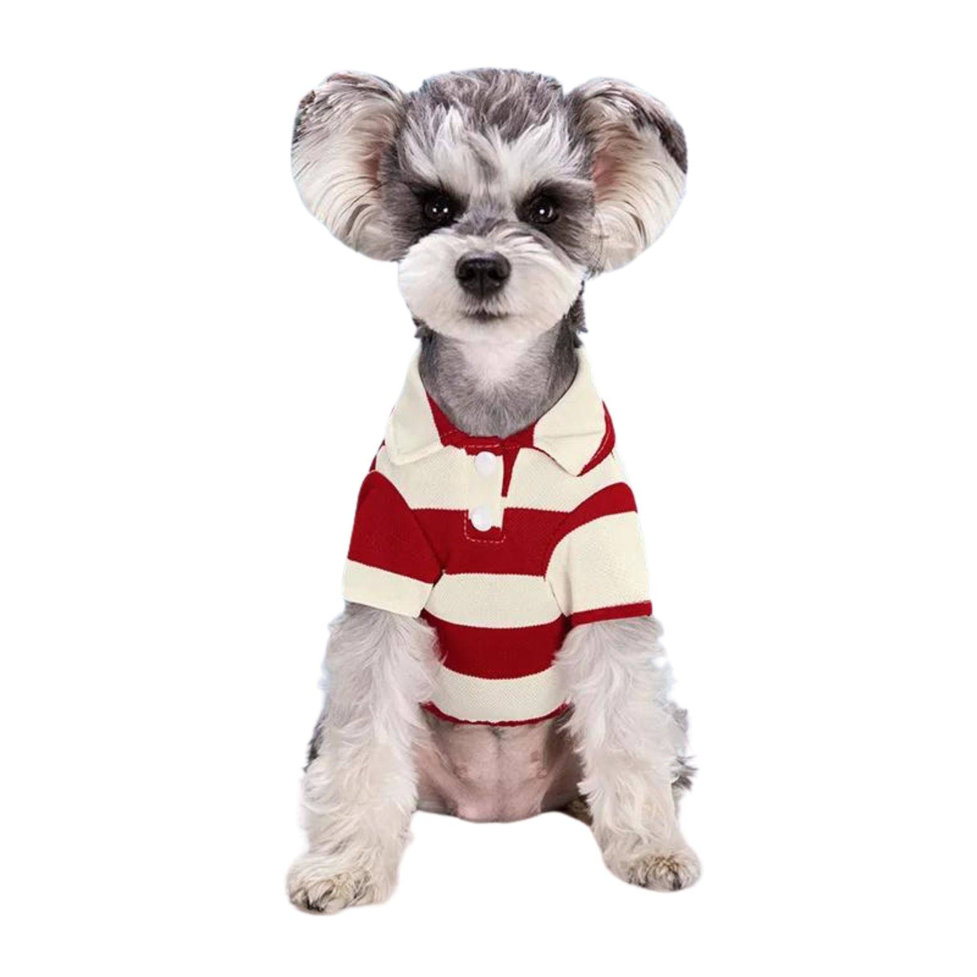 Red Pet Polo Shirt Summer Dog Clothes Casual Clothing for Small Large Puppy T-shirt Shirts - TrendyPet's Zone