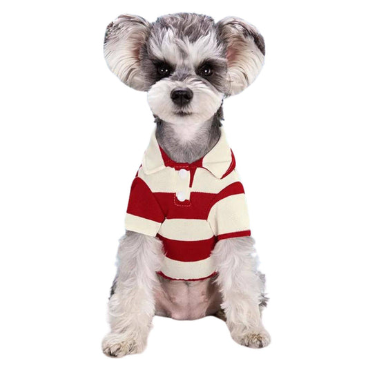 Red Pet Polo Shirt Summer Dog Clothes Casual Clothing for Small Large Puppy T-shirt Shirts - TrendyPet's Zone