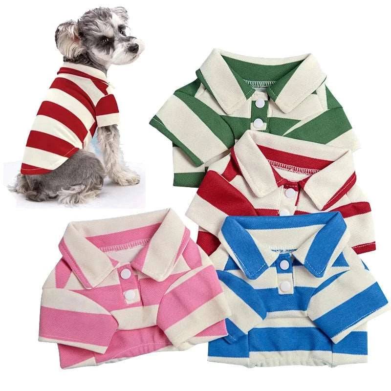 Red Pet Polo Shirt Summer Dog Clothes Casual Clothing for Small Large Puppy T-shirt Shirts - TrendyPet's Zone