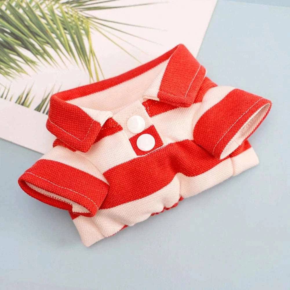 Red Pet Polo Shirt Summer Dog Clothes Casual Clothing for Small Large Puppy T-shirt Shirts - TrendyPet's Zone