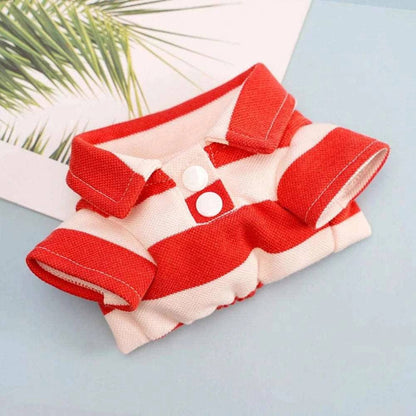 Red Pet Polo Shirt Summer Dog Clothes Casual Clothing for Small Large Puppy T-shirt Shirts - TrendyPet's Zone