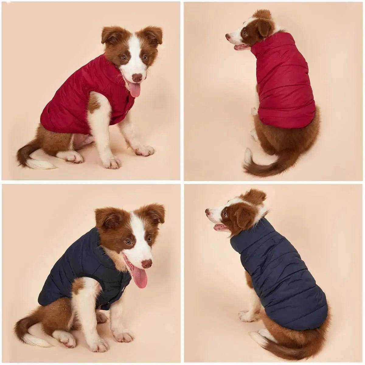 Red Pet Winter Dog Clothes Jackets Suit Warm Fleece Vest Small Large Dog Waistcoat Clothing Pet Supplies - TrendyPet's Zone