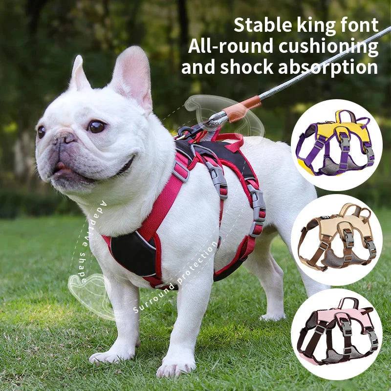 Yellow reflective adjustable dog harness by TrendyPet's Zone, no-pull design, breathable and suitable for small to large dogs.