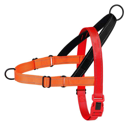 Red Reflective Nylon Dog Harness Adjustable Pet Training Harnesses No Pull Puppy Walking Vest - TrendyPet's Zone