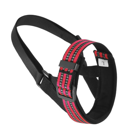 Red reflective dog muzzle by TrendyPet's Zone, comfortable fit, designed for anti-barking and safety during walks.