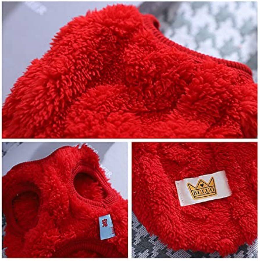 Red Soft Cozy Autumn Winter Warm Fleece Dog Cat Sweaters - TrendyPet's Zone