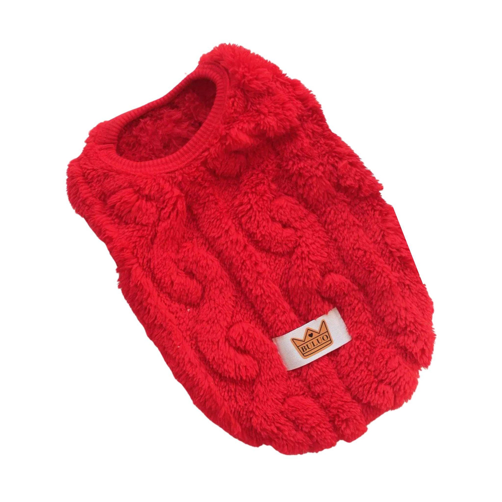 Red Soft Cozy Autumn Winter Warm Fleece Dog Cat Sweaters - TrendyPet's Zone