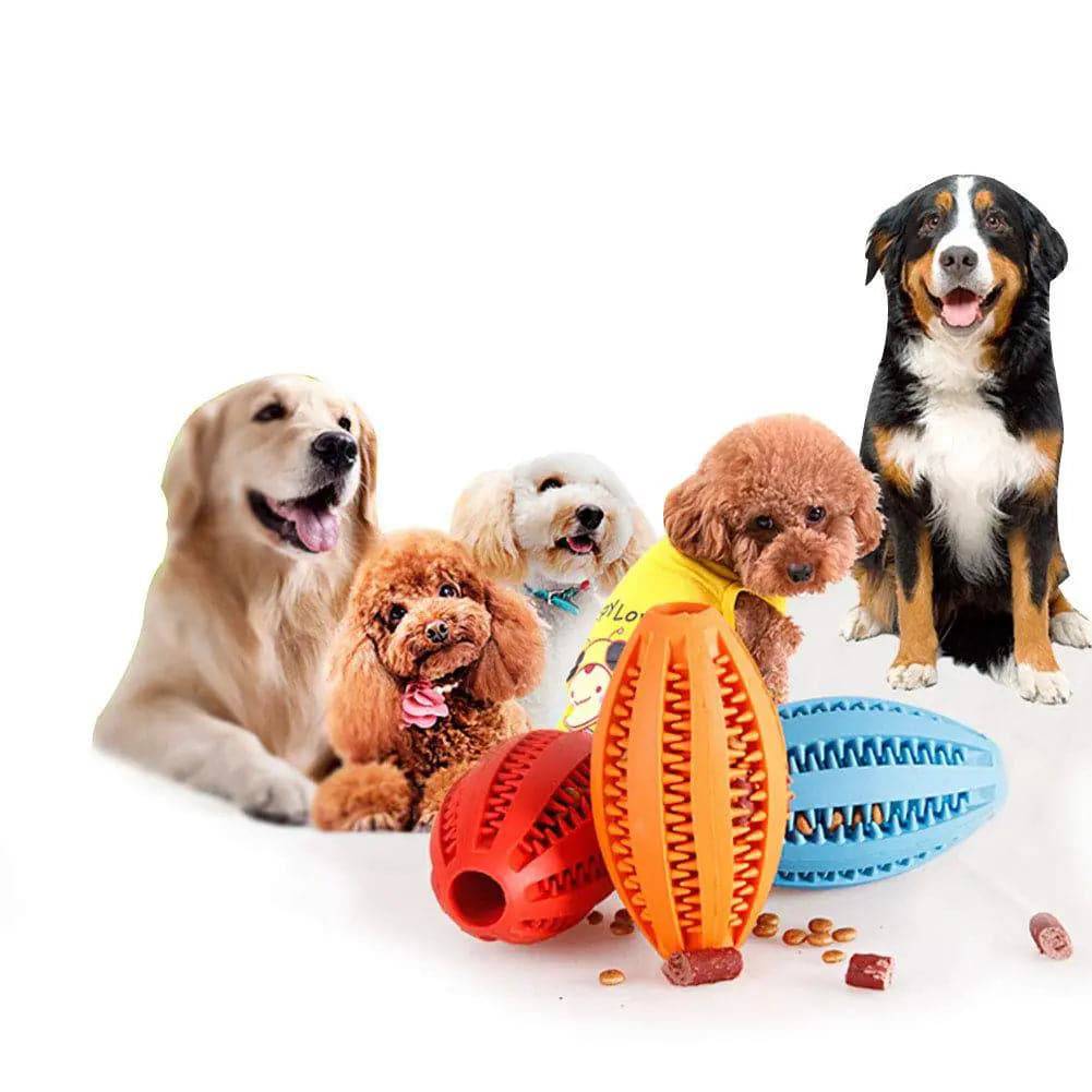 Red Toys for Dogs Ball Interactive Toys Dog Chew Toys Tooth Cleaning Elasticity Small Big Dog Toys Rubber Pet Ball Toys - TrendyPet's Zone