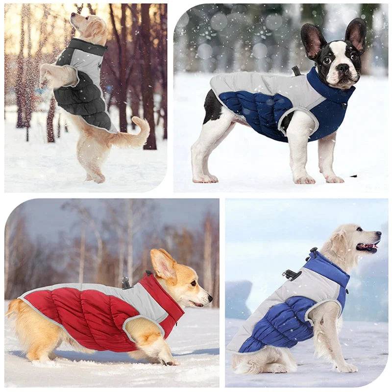Red Warm Jacket Waterproof Clothes For Dog Winter Pet Costume Coat Vest - TrendyPet's Zone