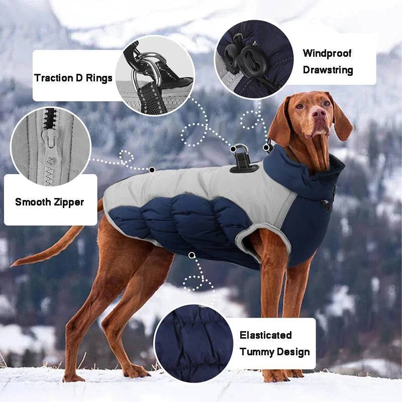 Red Warm Jacket Waterproof Clothes For Dog Winter Pet Costume Coat Vest - TrendyPet's Zone
