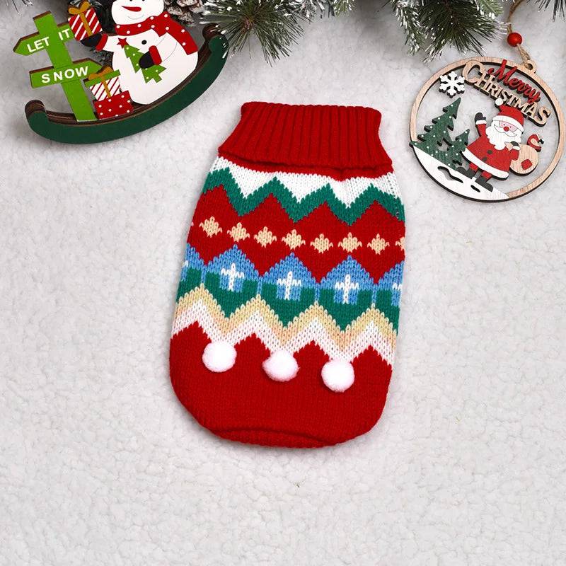 Red Warm Knitted Pet Dogs Cats Sweater Winter Clothes - TrendyPet's Zone