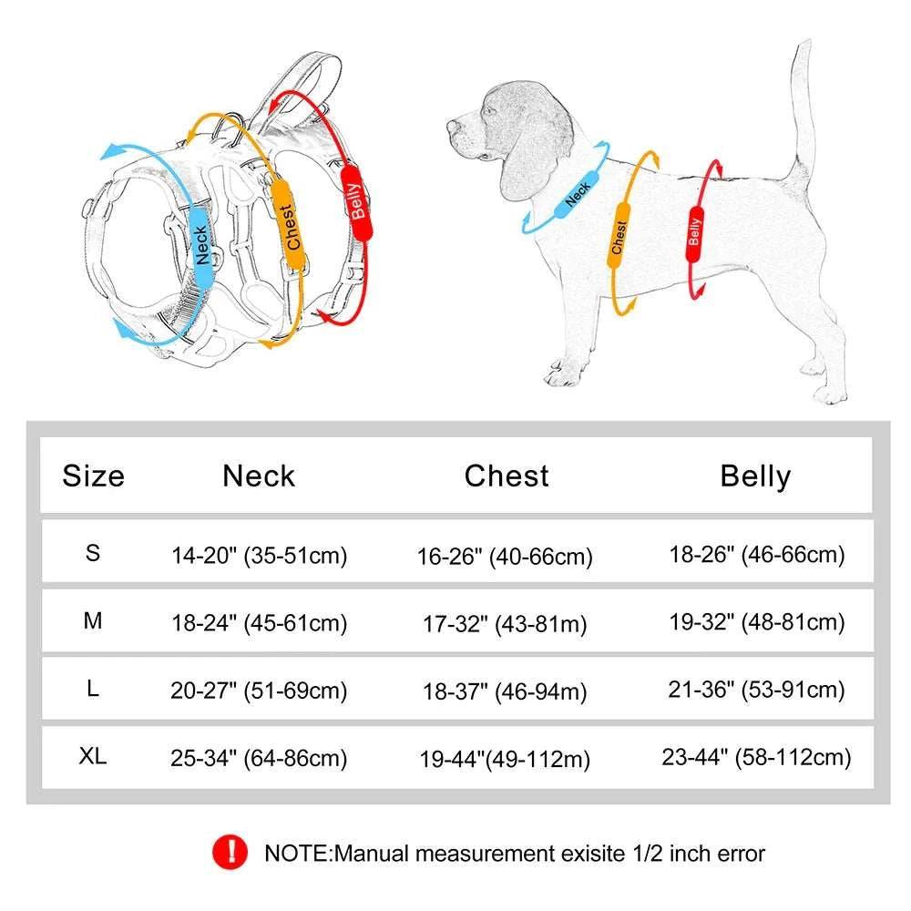 Red Waterproof Dog Harness Safe Buckle Padded Reflective Nylon Vest Medium Large Dog - TrendyPet's Zone