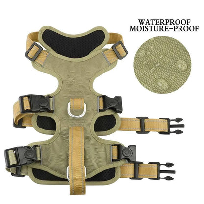 Red Waterproof Dog Harness Safe Buckle Padded Reflective Nylon Vest Medium Large Dog - TrendyPet's Zone