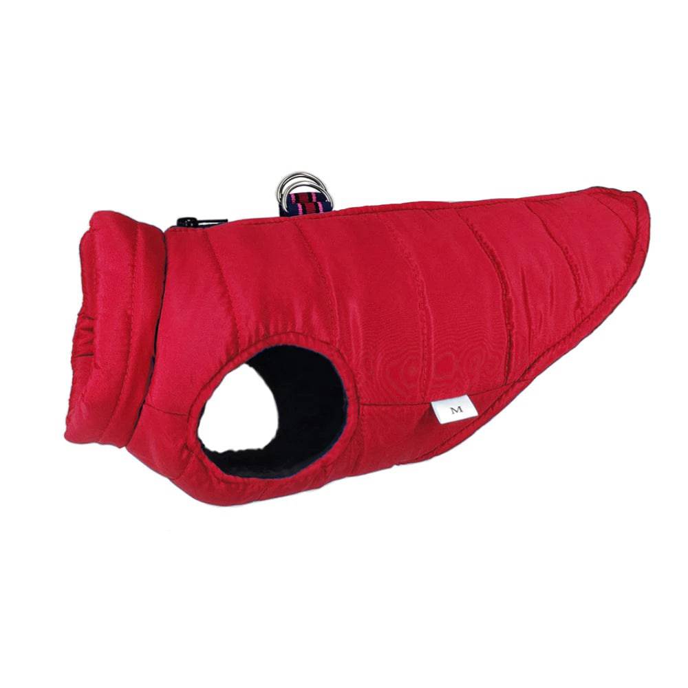 Red Windproof Pet Dog Coat Jacket Winter Warm Padded Vest - TrendyPet's Zone