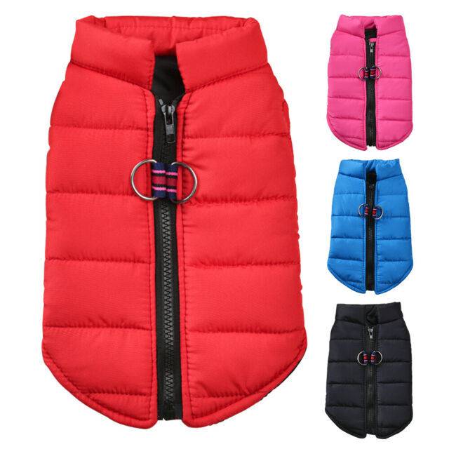 Red Windproof Pet Dog Coat Jacket Winter Warm Padded Vest - TrendyPet's Zone