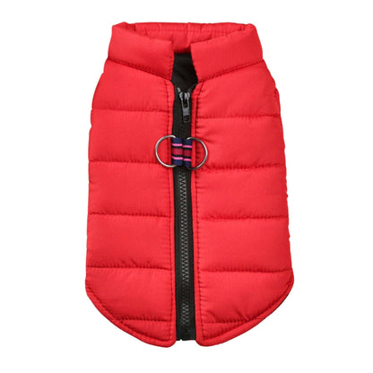 Red Windproof Pet Dog Coat Jacket Winter Warm Padded Vest - TrendyPet's Zone