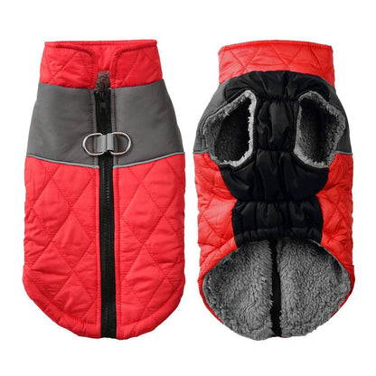 Red Windproof Reflective Dog Jacket Coat Vest with D-ring - TrendyPet's Zone