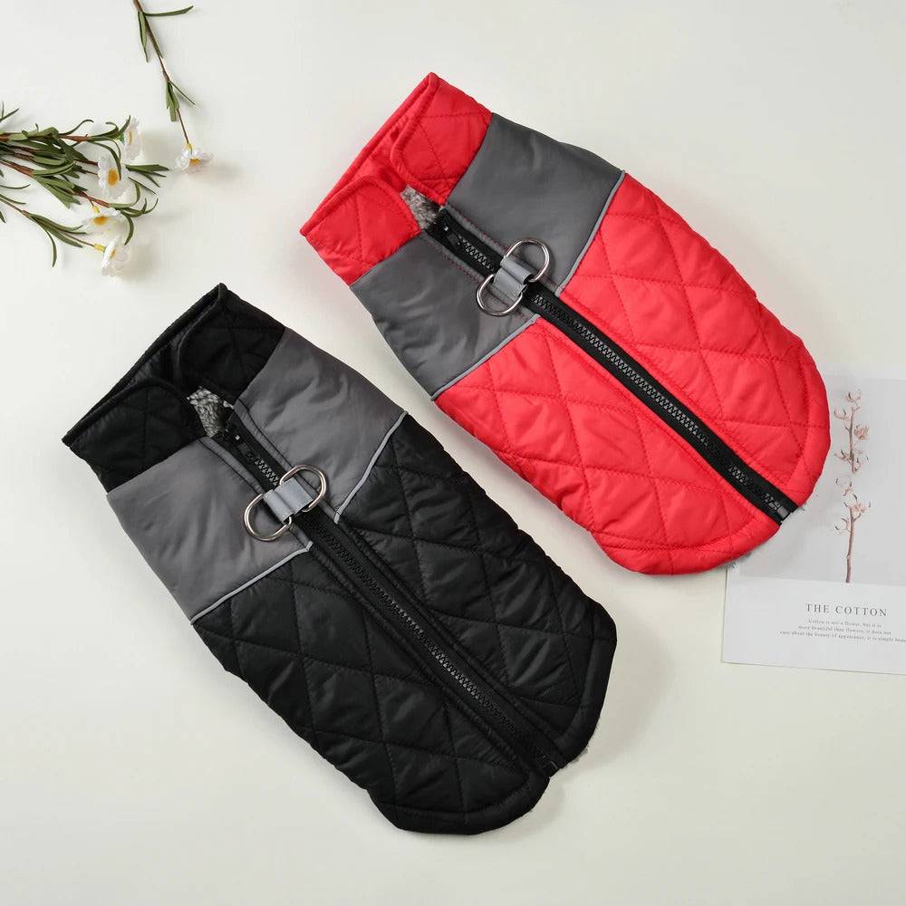 Red Windproof Reflective Dog Jacket Coat Vest with D-ring - TrendyPet's Zone