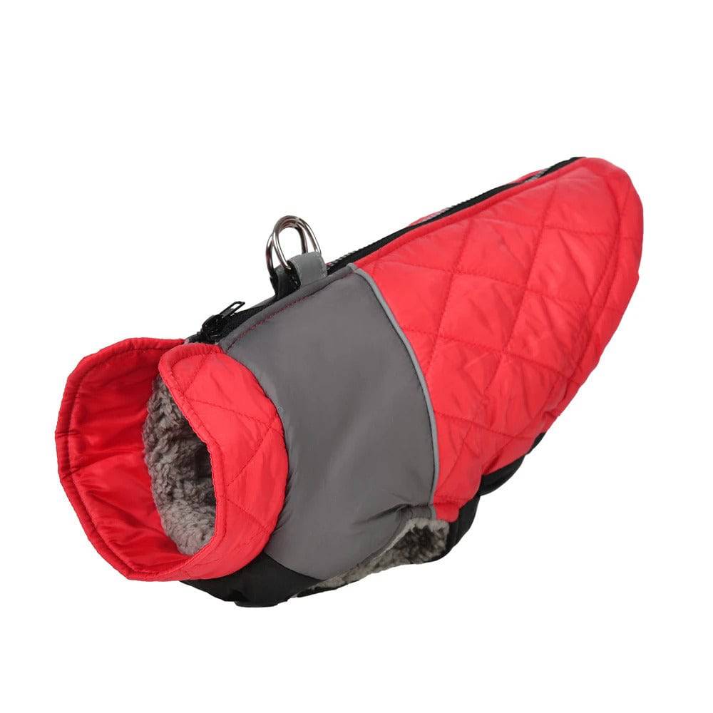 Red Windproof Reflective Dog Jacket Coat Vest with D-ring - TrendyPet's Zone