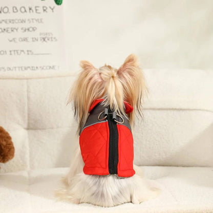 Red Windproof Reflective Dog Jacket Coat Vest with D-ring - TrendyPet's Zone