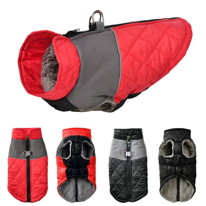 Red Windproof Reflective Dog Jacket Coat Vest with D-ring - TrendyPet's Zone