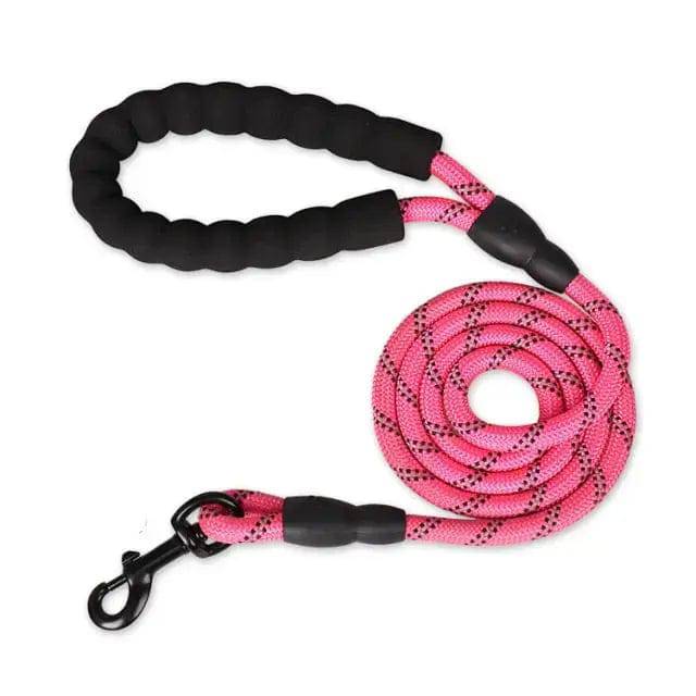 Rose Red 150/200/300cm Strong Pet Reflective Leash For Big Small Medium Large Dog Drag Pull Tow - TrendyPet's Zone