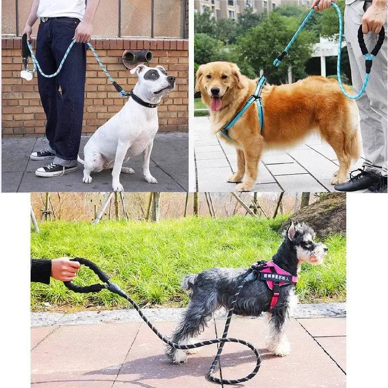 Rose Red 150/200/300cm Strong Pet Reflective Leash For Big Small Medium Large Dog Drag Pull Tow - TrendyPet's Zone