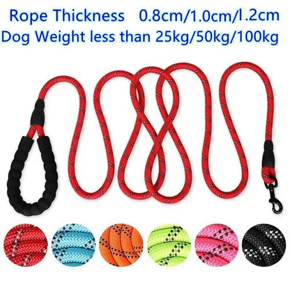 Rose Red 150/200/300cm Strong Pet Reflective Leash For Big Small Medium Large Dog Drag Pull Tow - TrendyPet's Zone