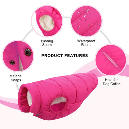 Rose Red Pet Winter Dog Clothes Jackets Suit Warm Fleece Vest Small Large Dog Waistcoat Clothing Pet Supplies - TrendyPet's Zone
