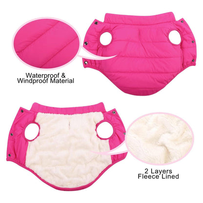 Rose Red Pet Winter Dog Clothes Jackets Suit Warm Fleece Vest Small Large Dog Waistcoat Clothing Pet Supplies - TrendyPet's Zone