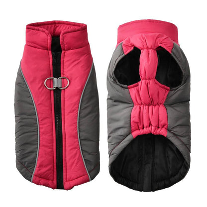 Rose Red Reflective Winter Jacket Windproof Dog Coats & Vest - TrendyPet's Zone