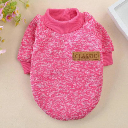 Rose Red Warm Winter Dog Clothes Classic Pet Sweatshirt Vest - TrendyPet's Zone