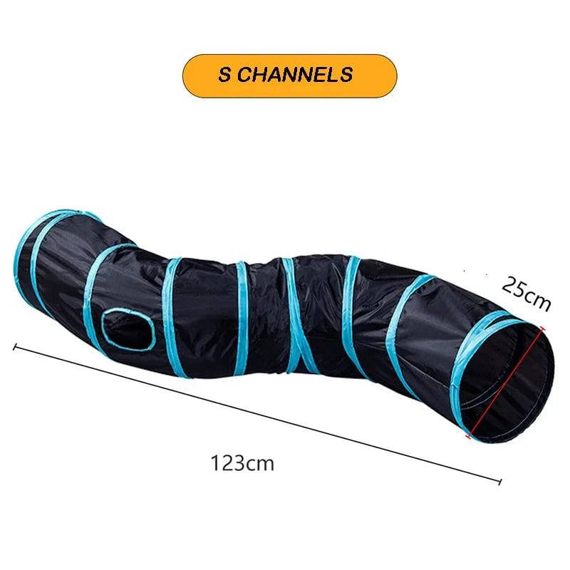 S-Type Tunnel Collapsible Cat Kitten Play Interactive Toy Maze - TrendyPet's Zone