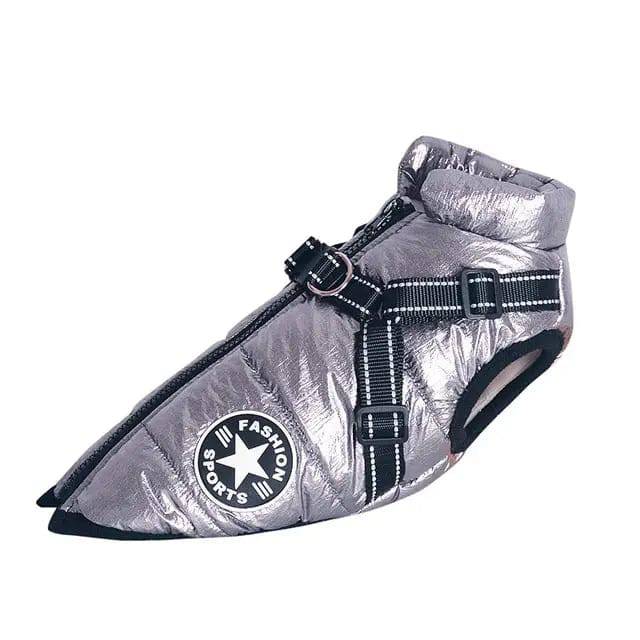 Silver Winter Pet Clothes For Small Large Dogs Warm Fleece Jacket Waterproof With Harness Clothing Puppy Costume - TrendyPet's Zone