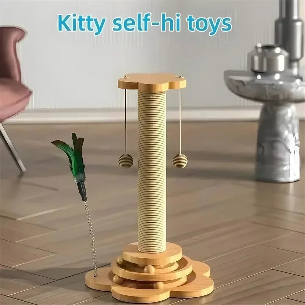 Sisal Scratching Balls Wooden Cat Turntable Toy TrendyPet's Zone